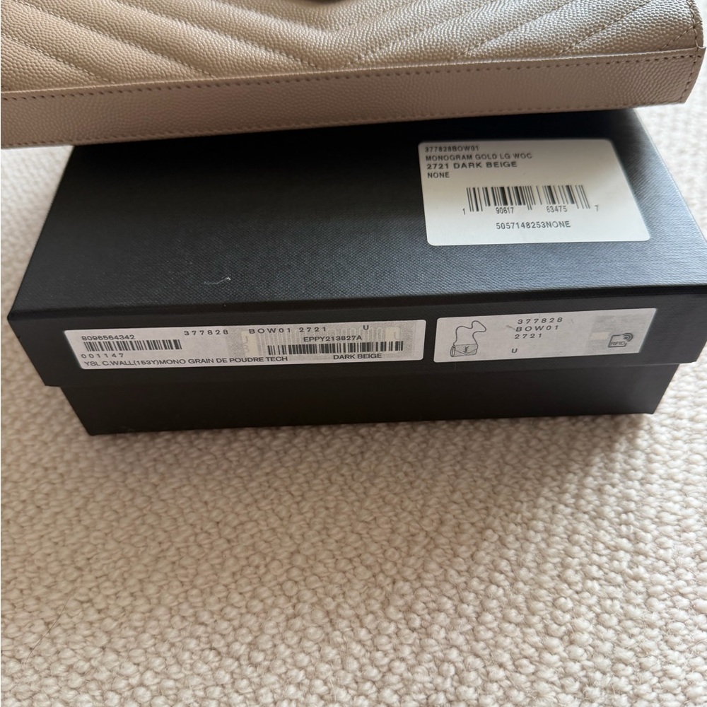 Saint Laurent Beige Quilted YSL Chain Crossbody Bag - Picture 2 of 11